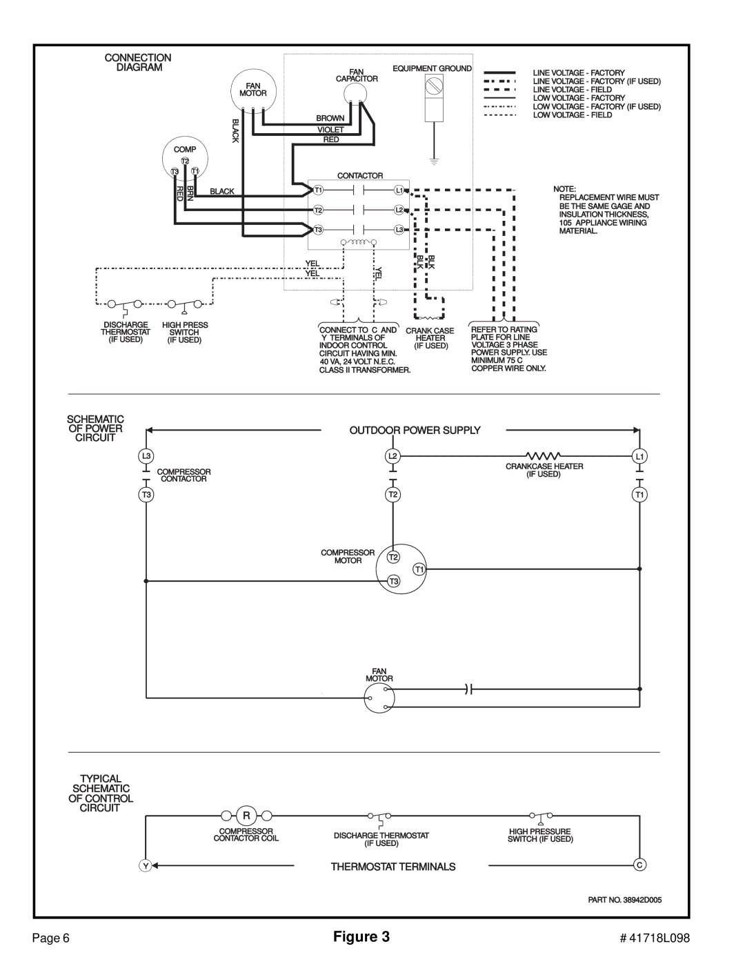 Lenoxx Electronics 41718L098 warranty Connection Diagram, Schematic Poweroutdoor Power Supply Circuit, Thermostat Terminals 