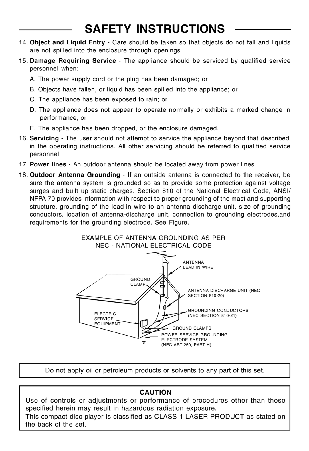 Lenoxx Electronics CDR-190 operating instructions Antenna 