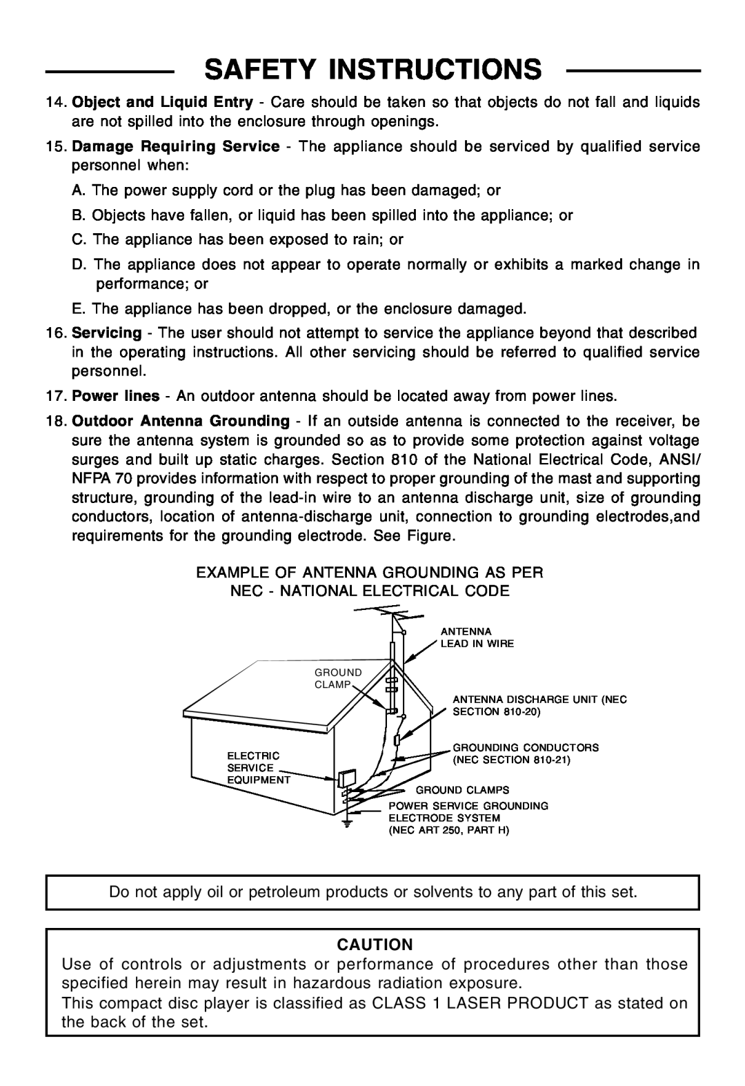 Lenoxx Electronics CDR-190 operating instructions Safety Instructions, C.The appliance has been exposed to rain or 
