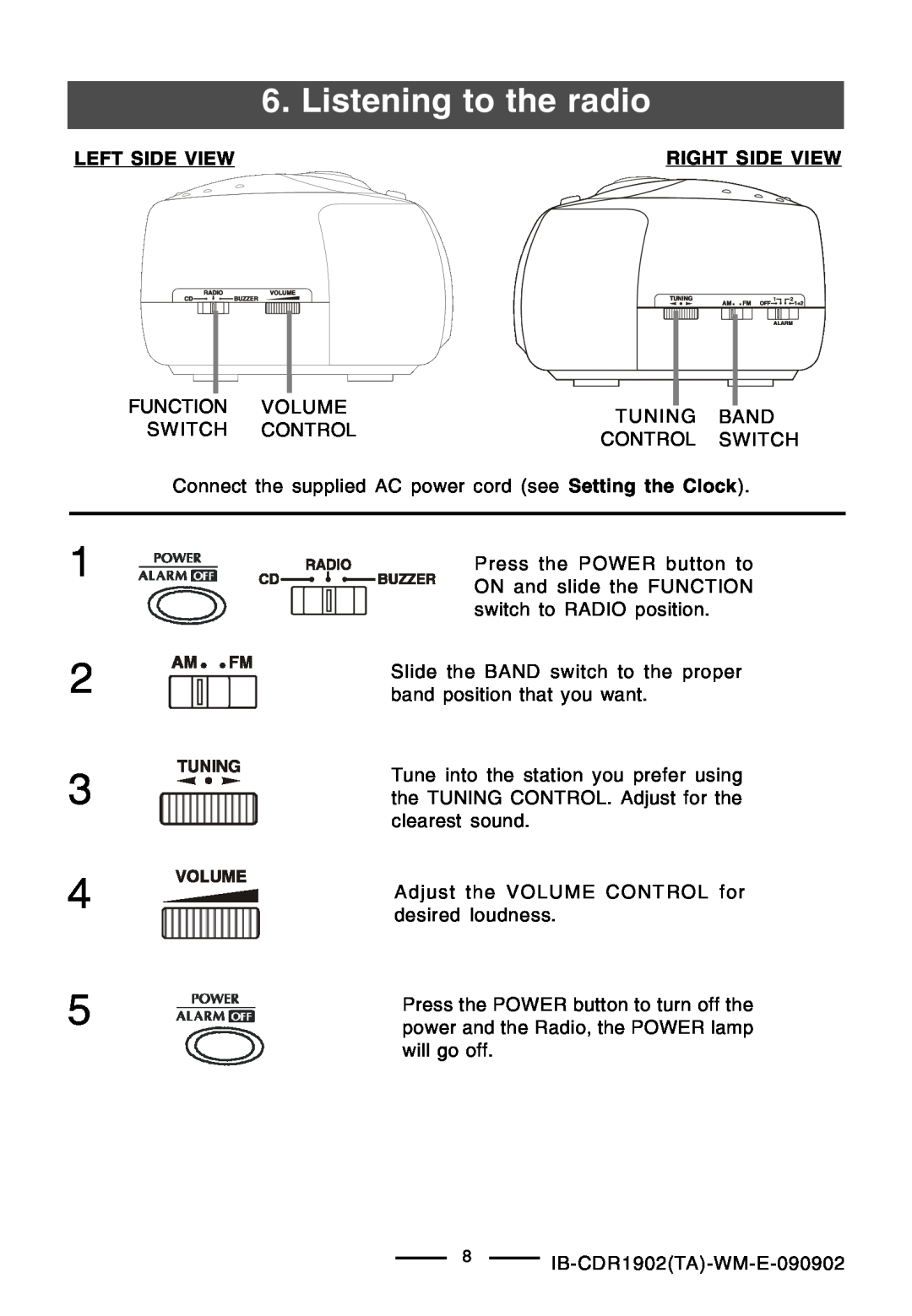 Lenoxx Electronics CDR-1902 operating instructions 2 3, Listening to the radio 