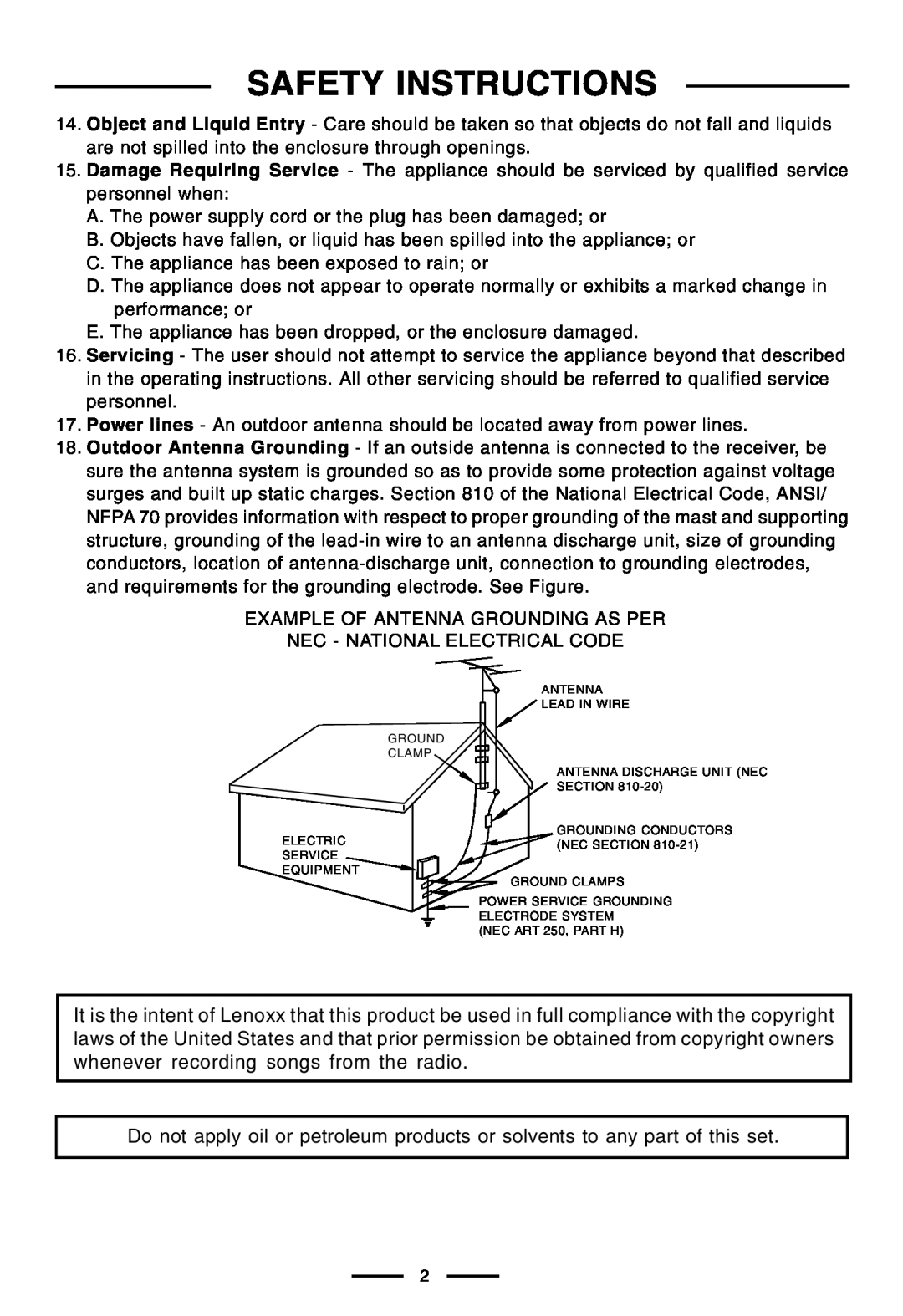 Lenoxx Electronics CT-99 operating instructions Safety Instructions, C.The appliance has been exposed to rain or 