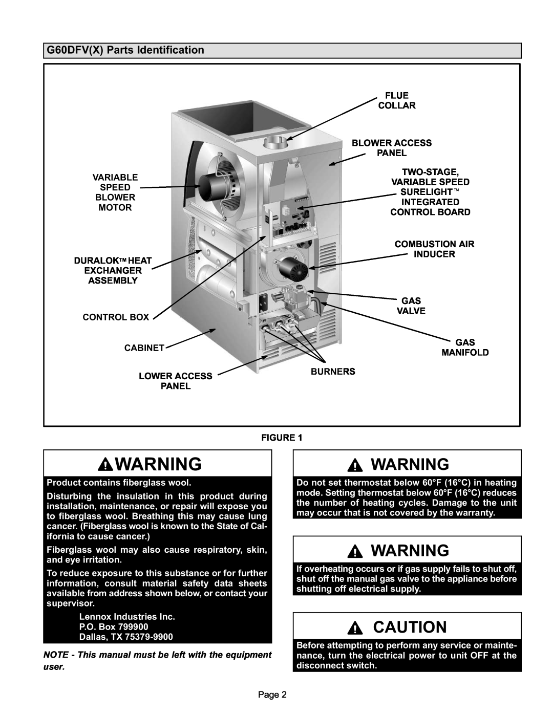 Lenoxx Electronics G60DFV(X) manual G60DFVX Parts Identification 