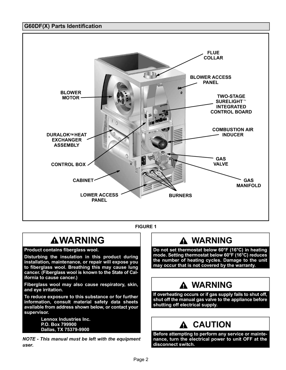 Lenoxx Electronics G60DF(X) manual G60DFX Parts Identification 