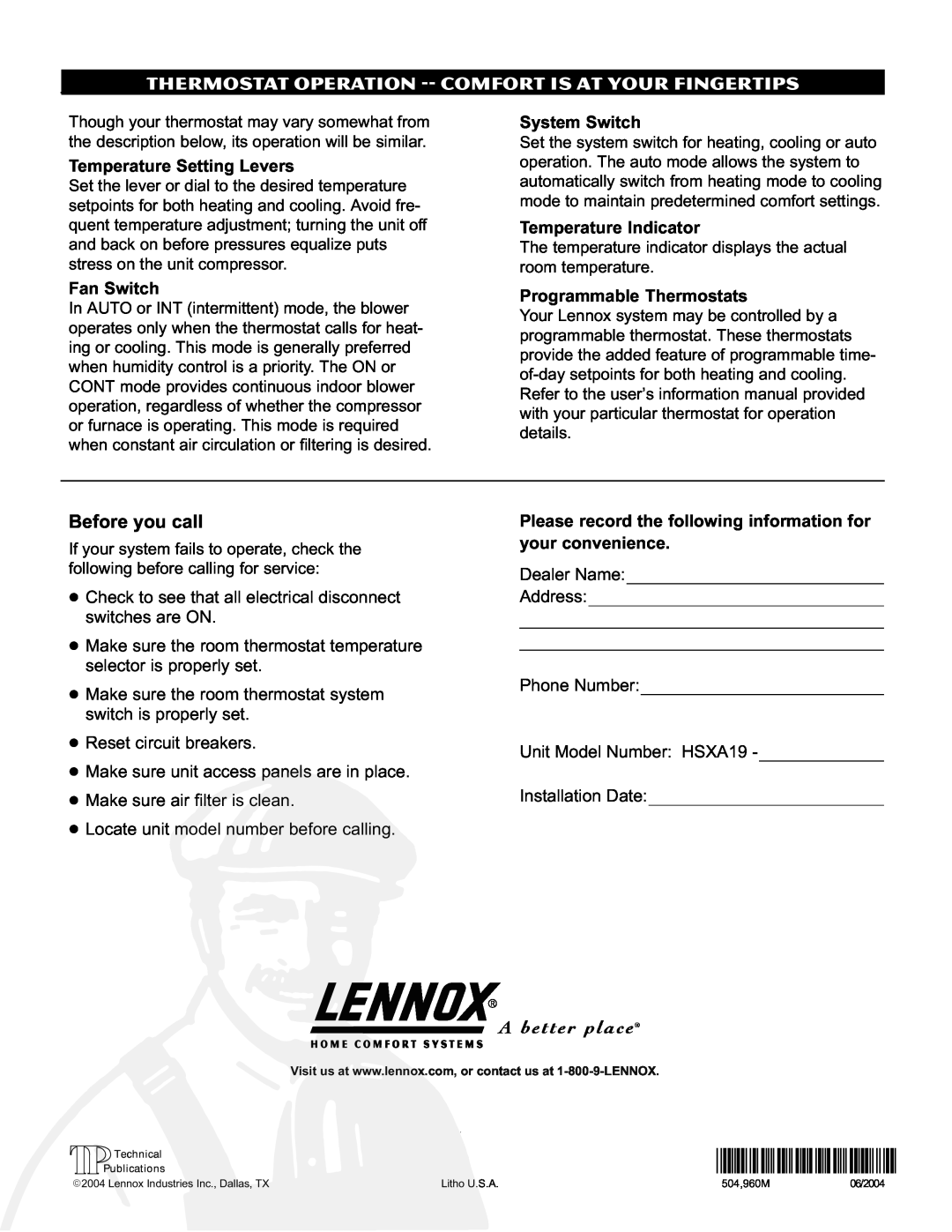 Lenoxx Electronics HSXA19 owner manual Before you call, P504960M 