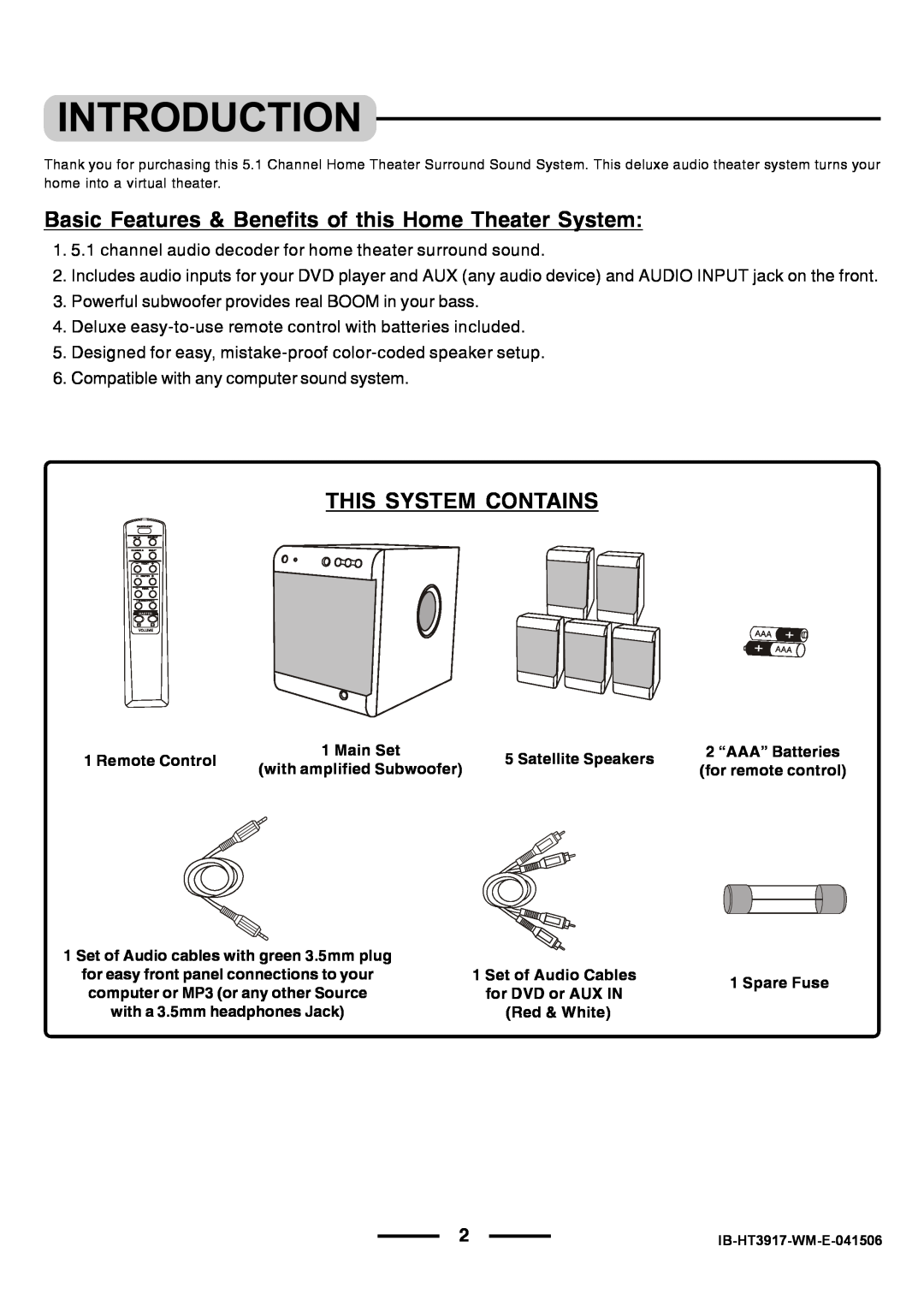 Lenoxx Electronics HT3917 manual This System Contains 