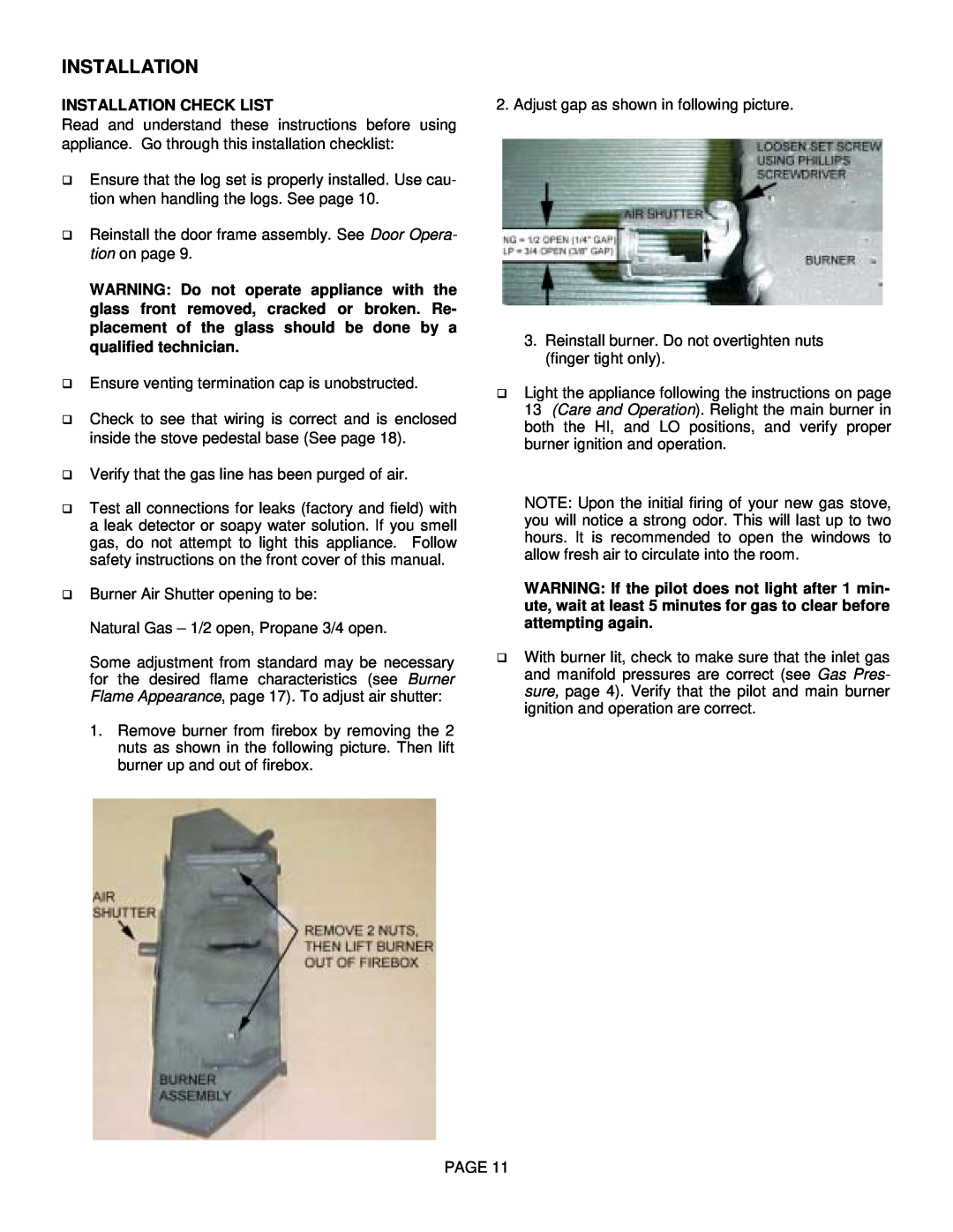 Lenoxx Electronics L30 BF-2 operation manual Installation Check List 
