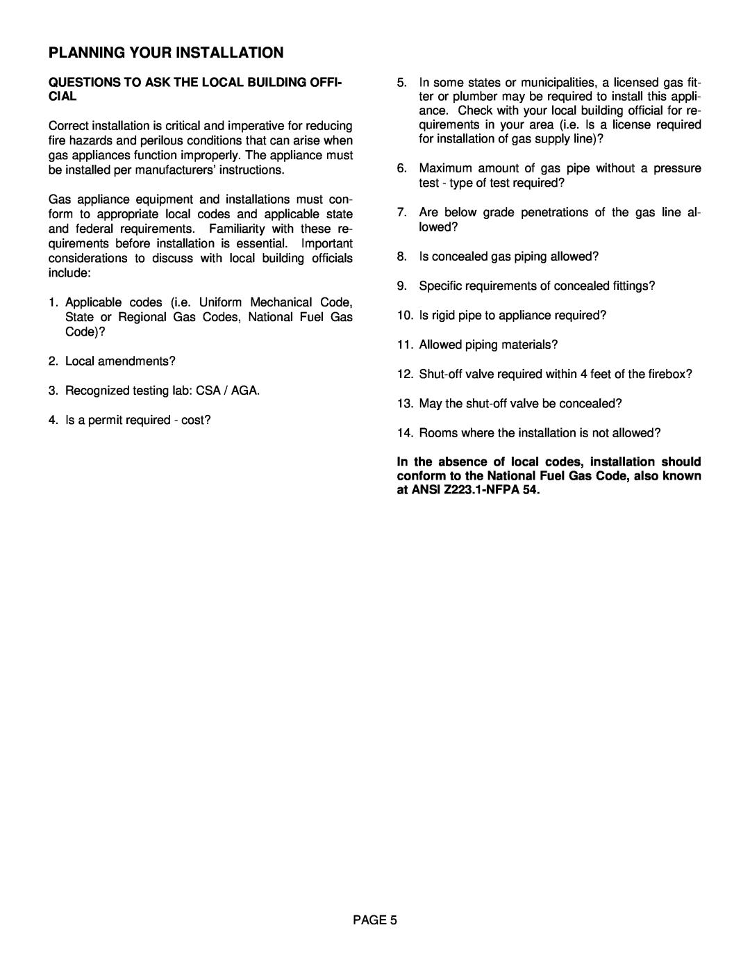 Lenoxx Electronics L30 BF-2 operation manual Questions To Ask The Local Building Offi- Cial, Planning Your Installation 