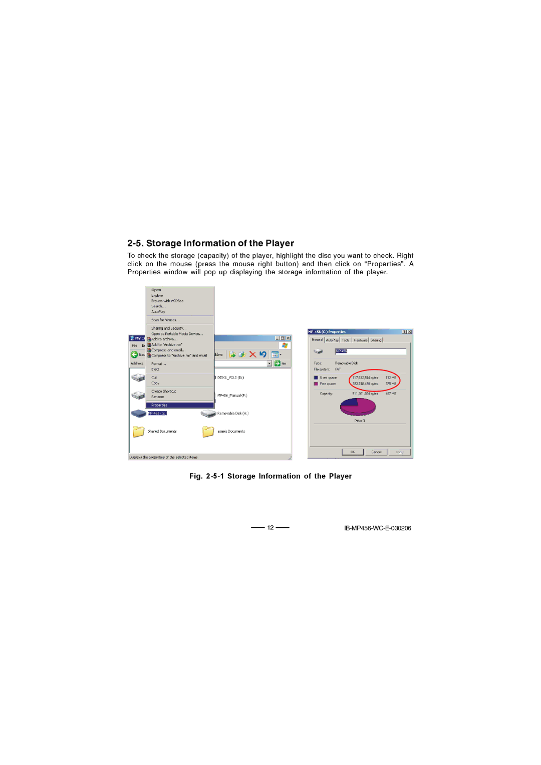 Lenoxx Electronics MP-456 operating instructions Storage Information of the Player 