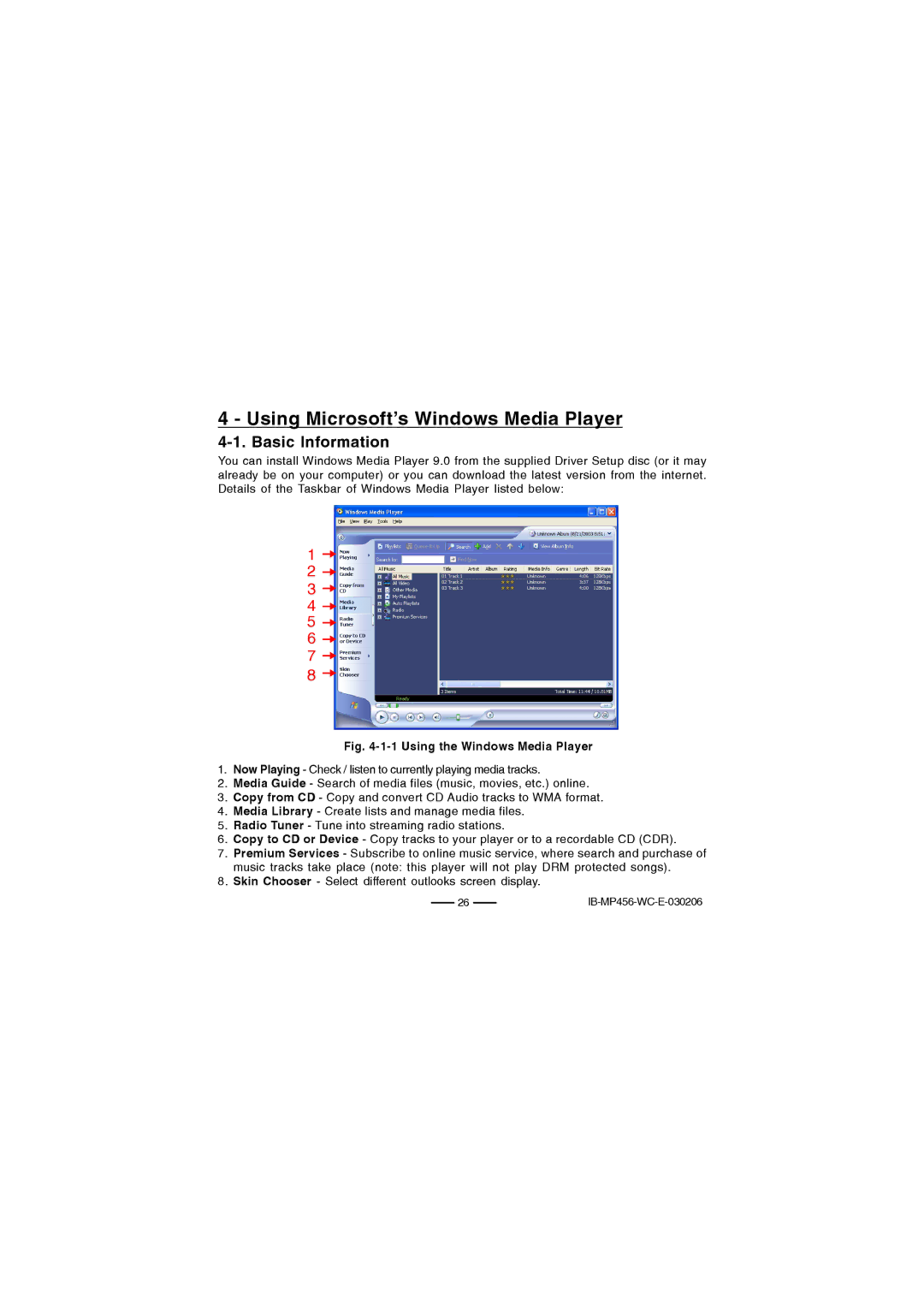 Lenoxx Electronics MP-456 operating instructions Using Microsoft’s Windows Media Player, Basic Information 