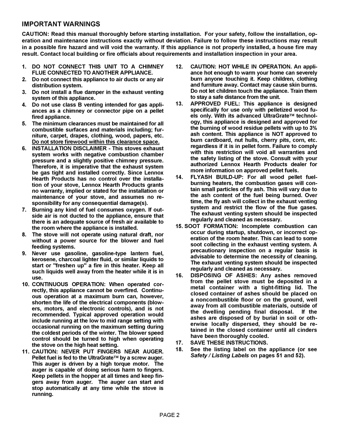 Lenoxx Electronics Optima 3 FS operation manual Important Warnings 