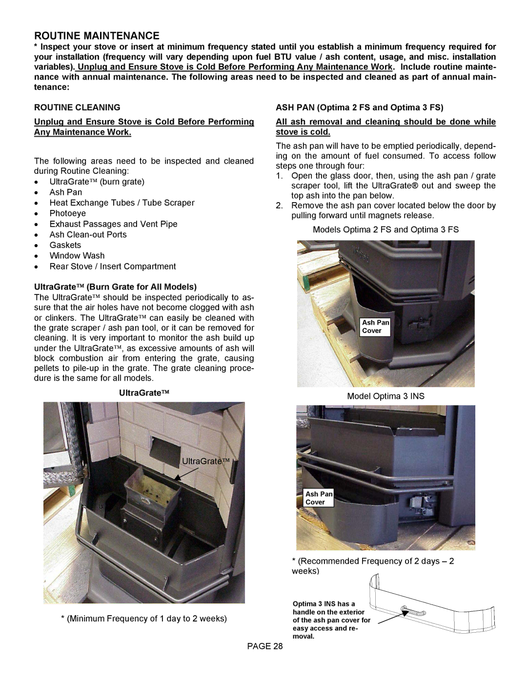 Lenoxx Electronics Optima 3 FS Routine Maintenance, Routine Cleaning, UltraGrate Burn Grate for All Models 