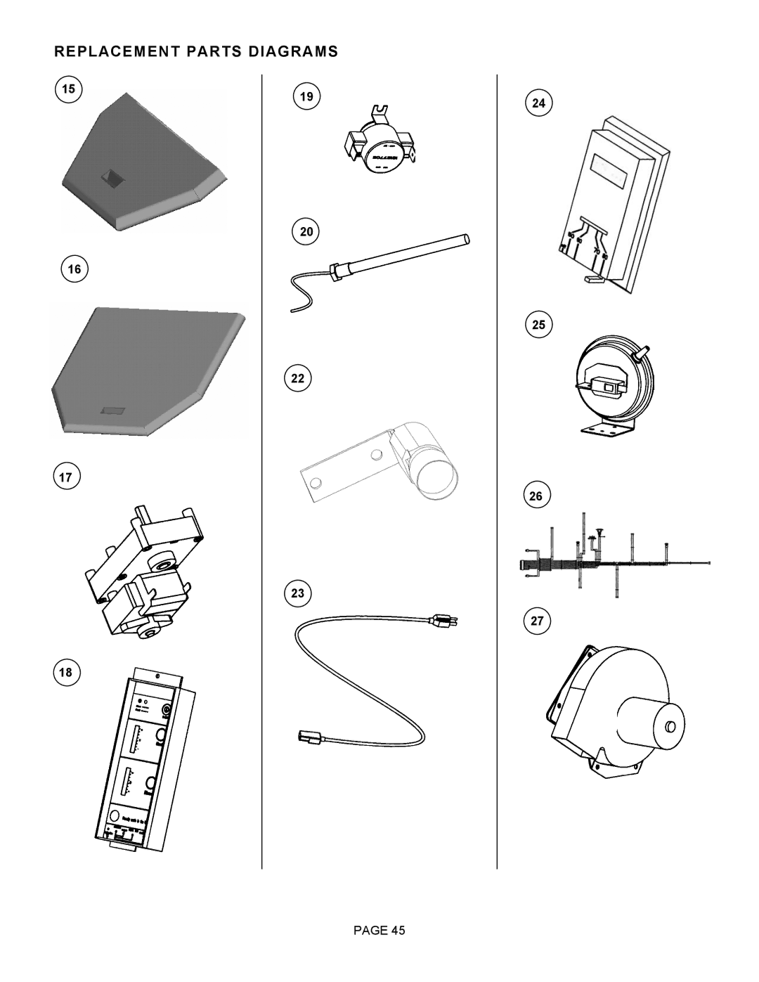 Lenoxx Electronics Optima 3 FS operation manual Replacement Parts Diagrams 