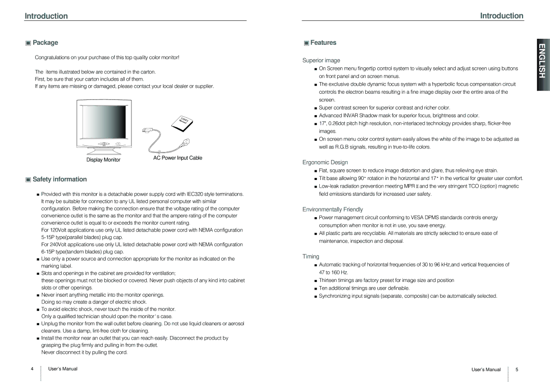 Leupold B17CL specifications Package, Safety information, Features 