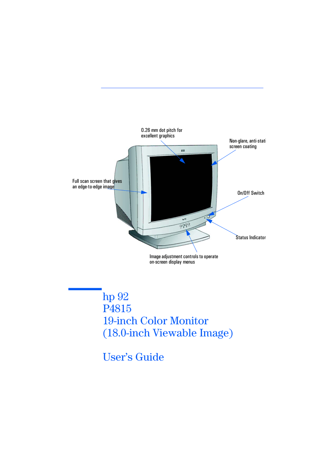 Leupold P4815, HP92 manual Inch Color Monitor Inch Viewable Image User’s Guide 