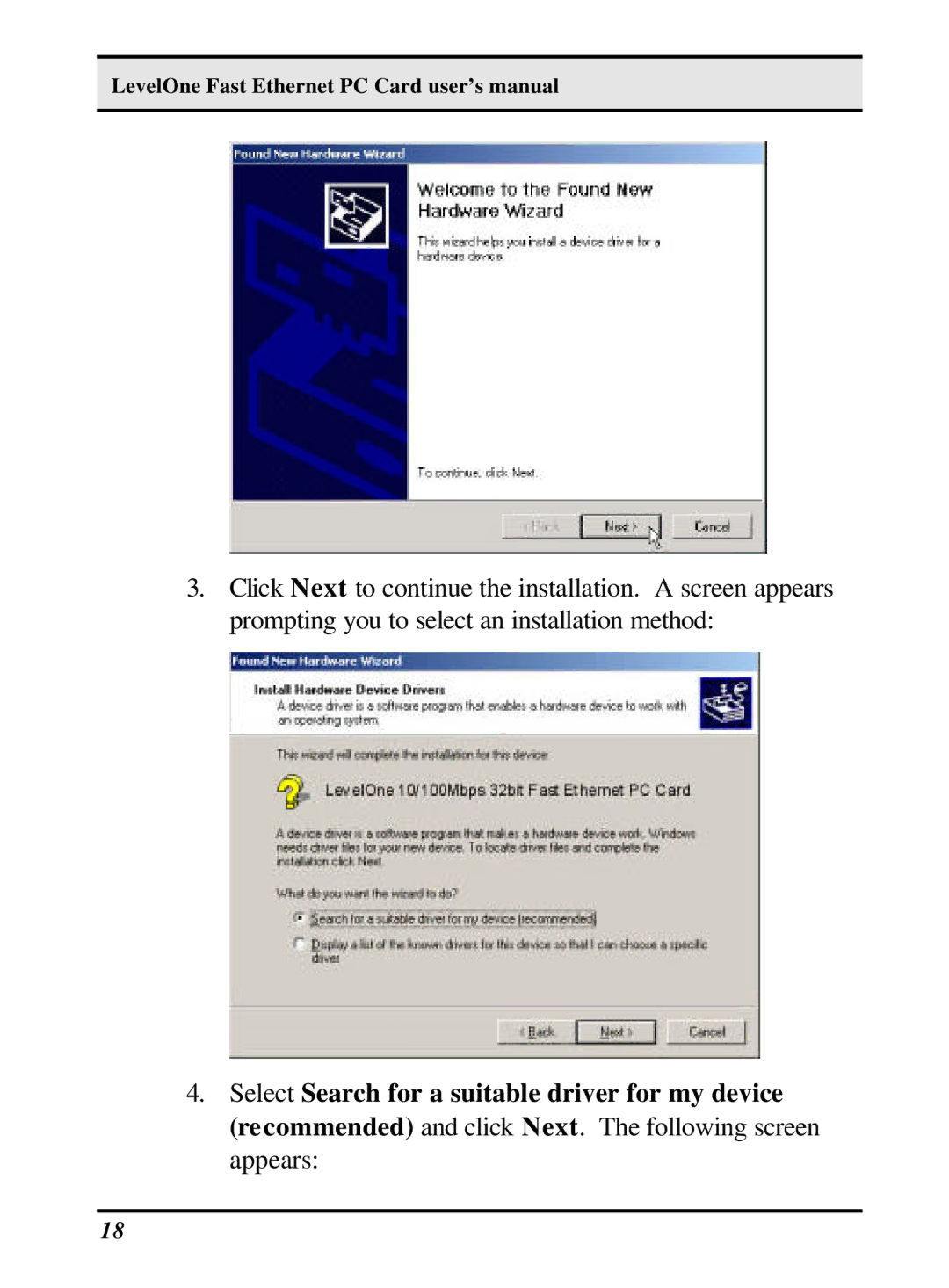 LevelOne 10/100M 32bit Fast Ethernet PC card user manual LevelOne Fast Ethernet PC Card user’s manual 