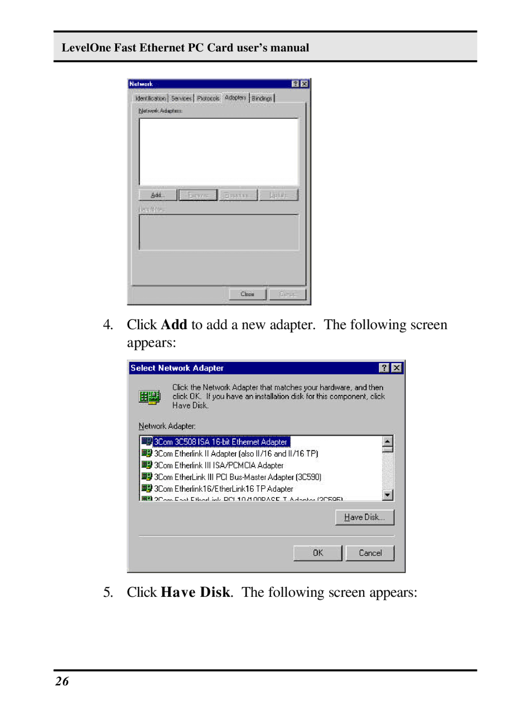 LevelOne 10/100M 32bit Fast Ethernet PC card user manual LevelOne Fast Ethernet PC Card user’s manual 