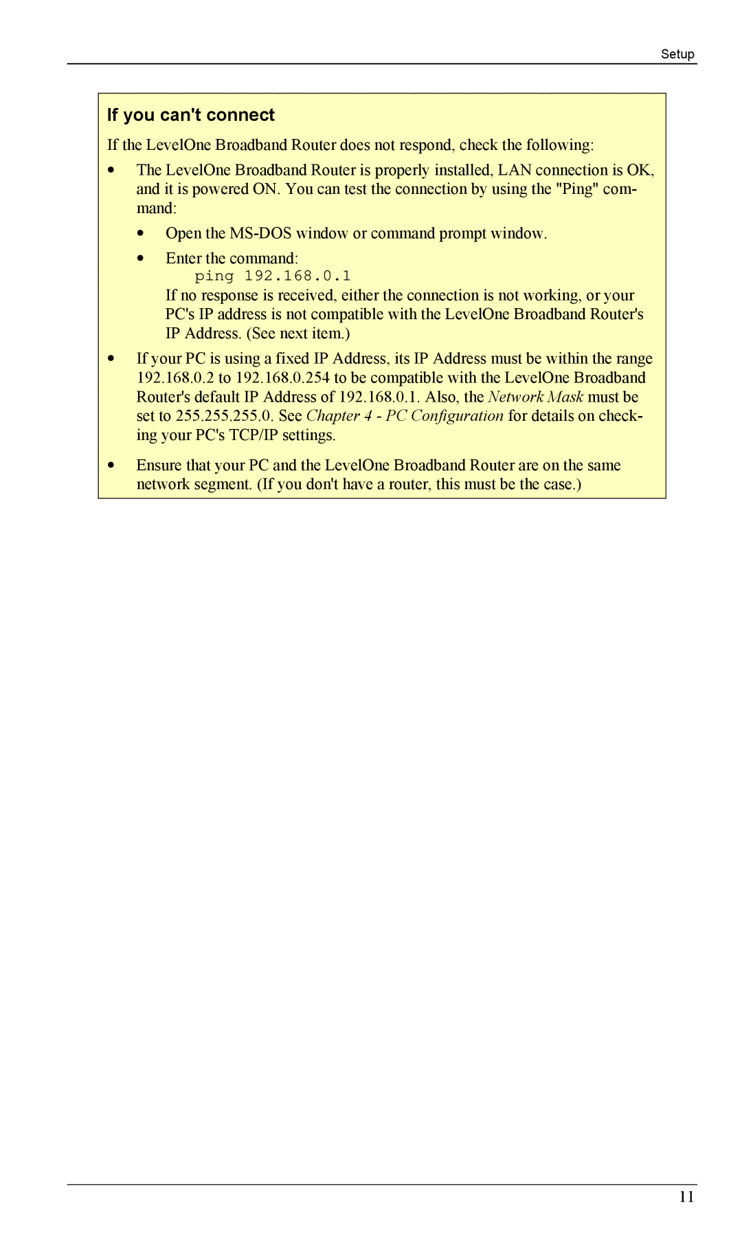 LevelOne FBR-1402TX, FBR-1403TX manual If you cant connect 