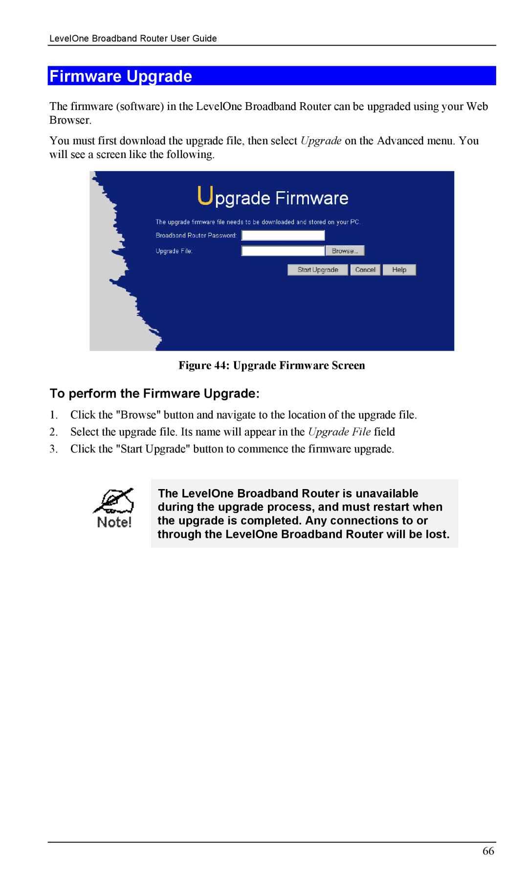 LevelOne FBR-1403TX, FBR-1402TX manual To perform the Firmware Upgrade 