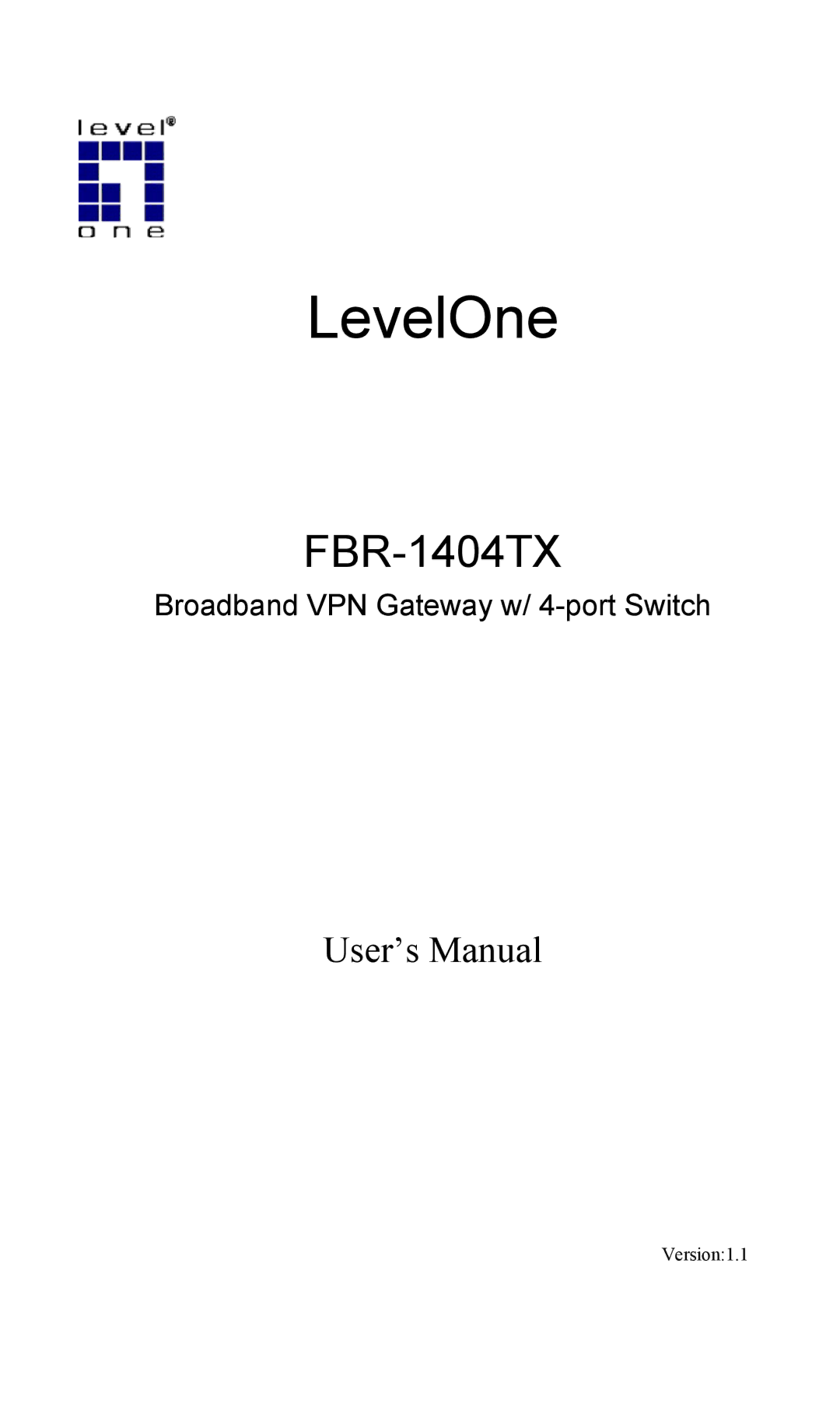 LevelOne FBR-1404TX user manual LevelOne 