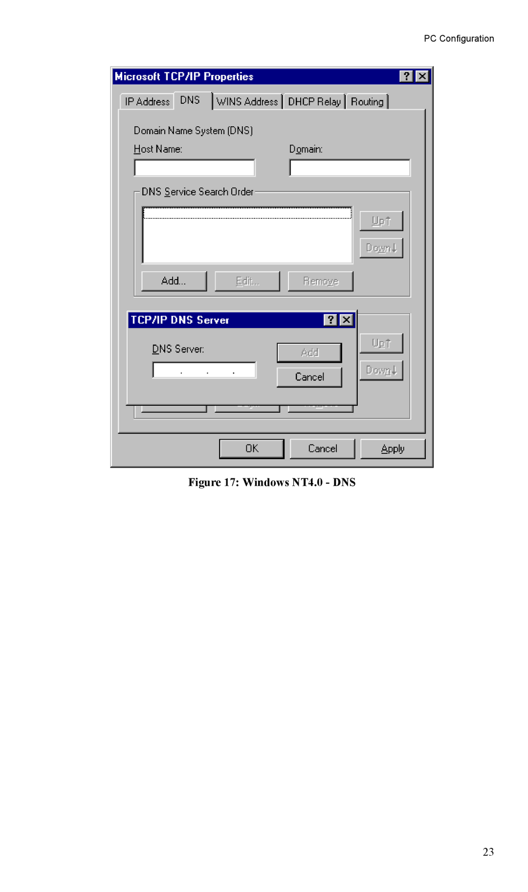 LevelOne FBR-1404TX user manual Windows NT4.0 DNS 