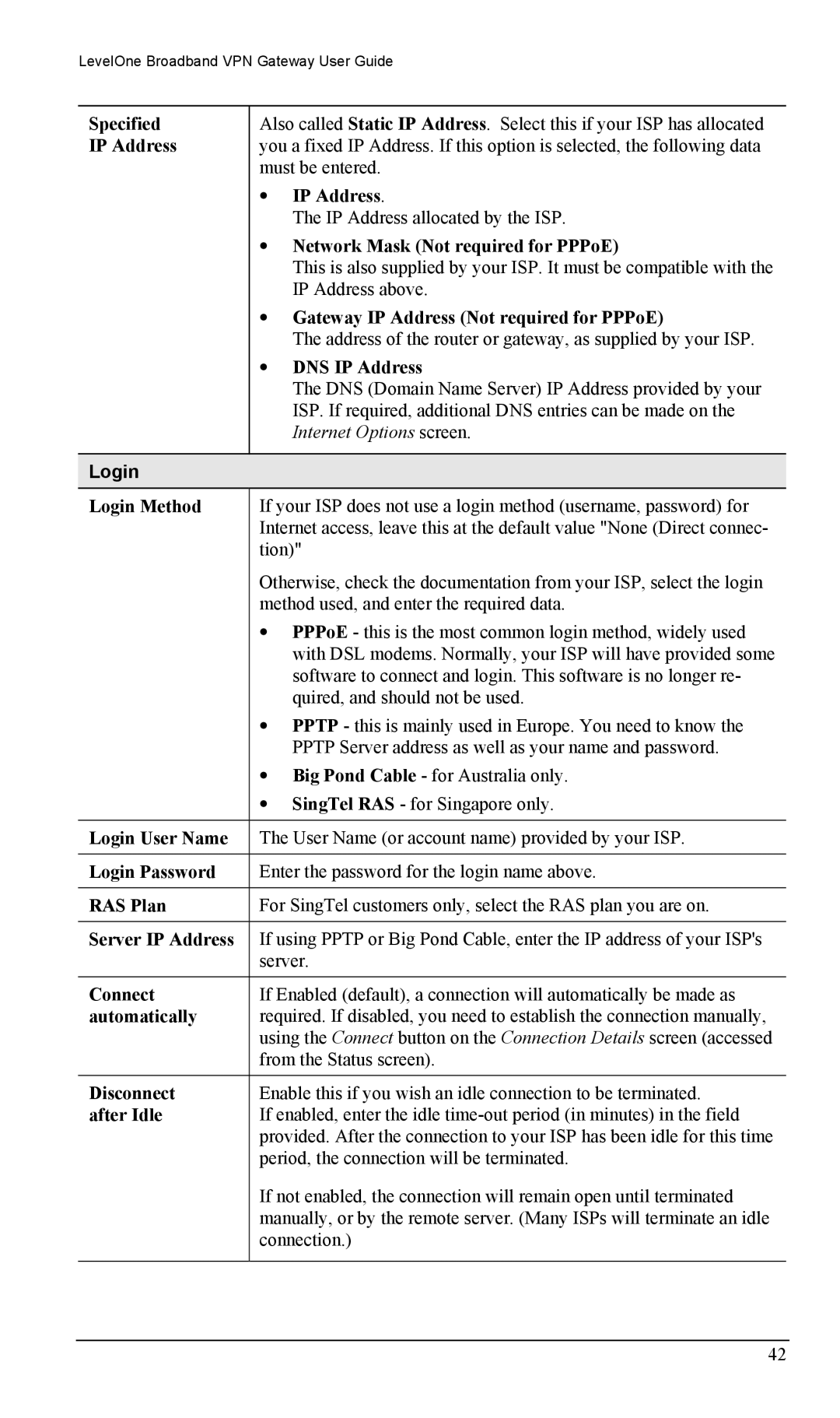 LevelOne FBR-1404TX user manual Login 