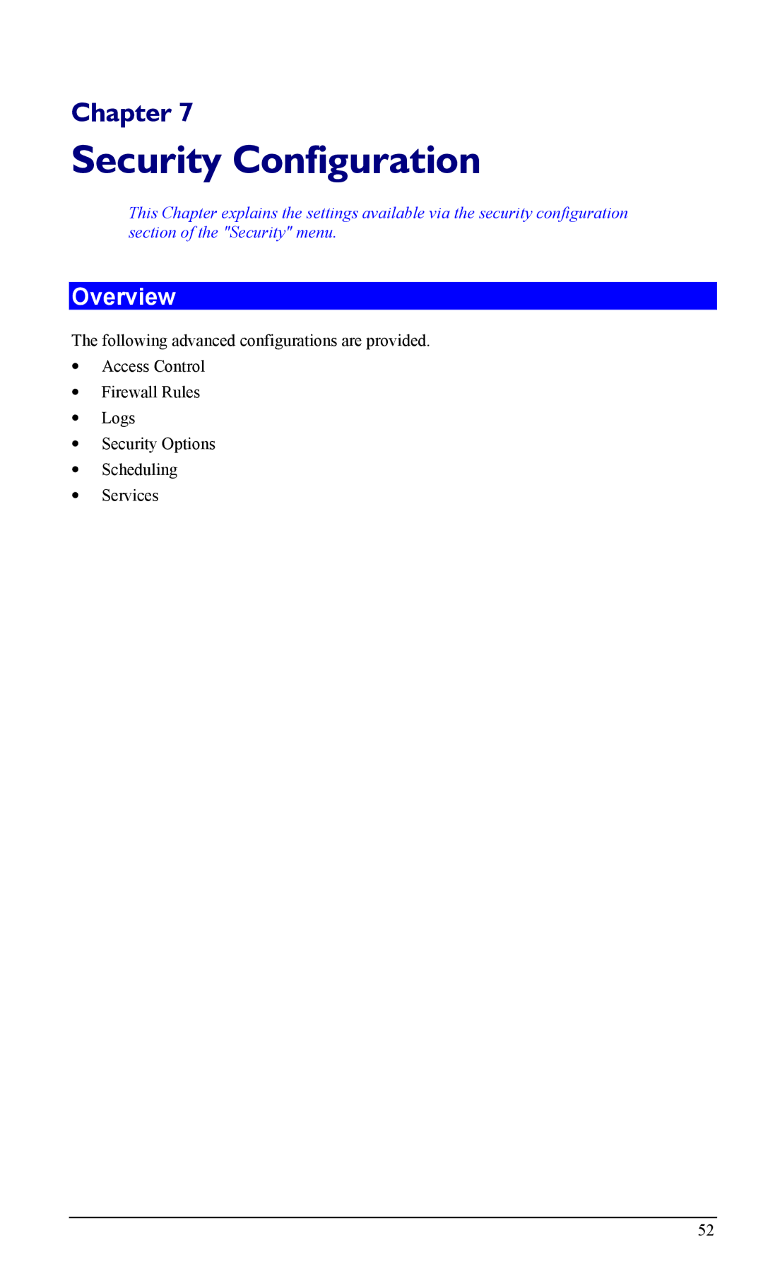 LevelOne FBR-1404TX user manual Security Configuration 