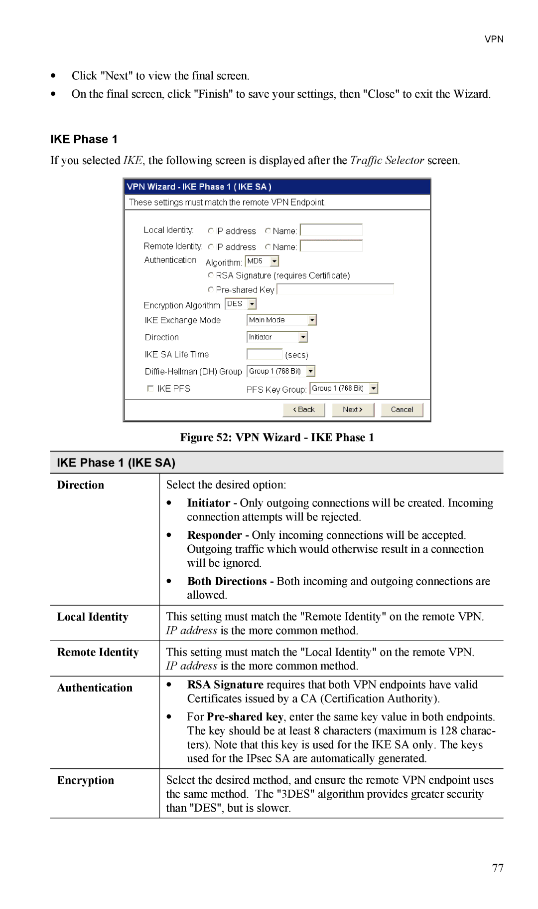 LevelOne FBR-1404TX user manual IKE Phase 1 IKE SA 