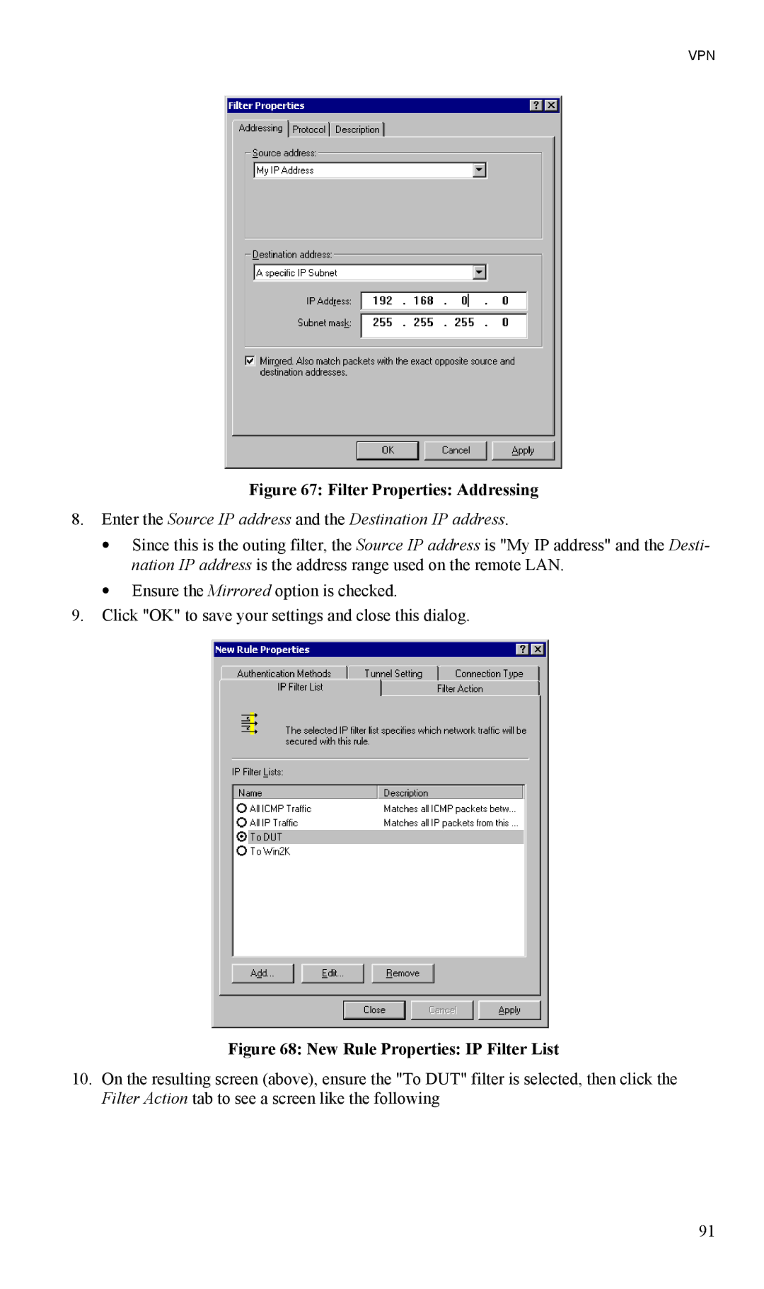 LevelOne FBR-1404TX user manual Filter Properties Addressing 