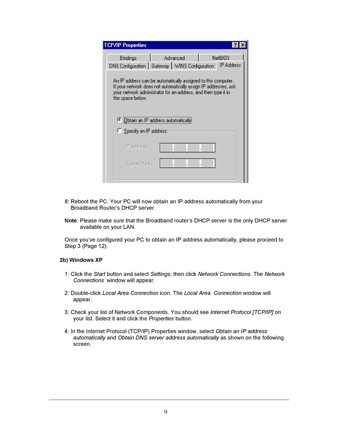 LevelOne FBR-1406TX manual 2b Windows XP 