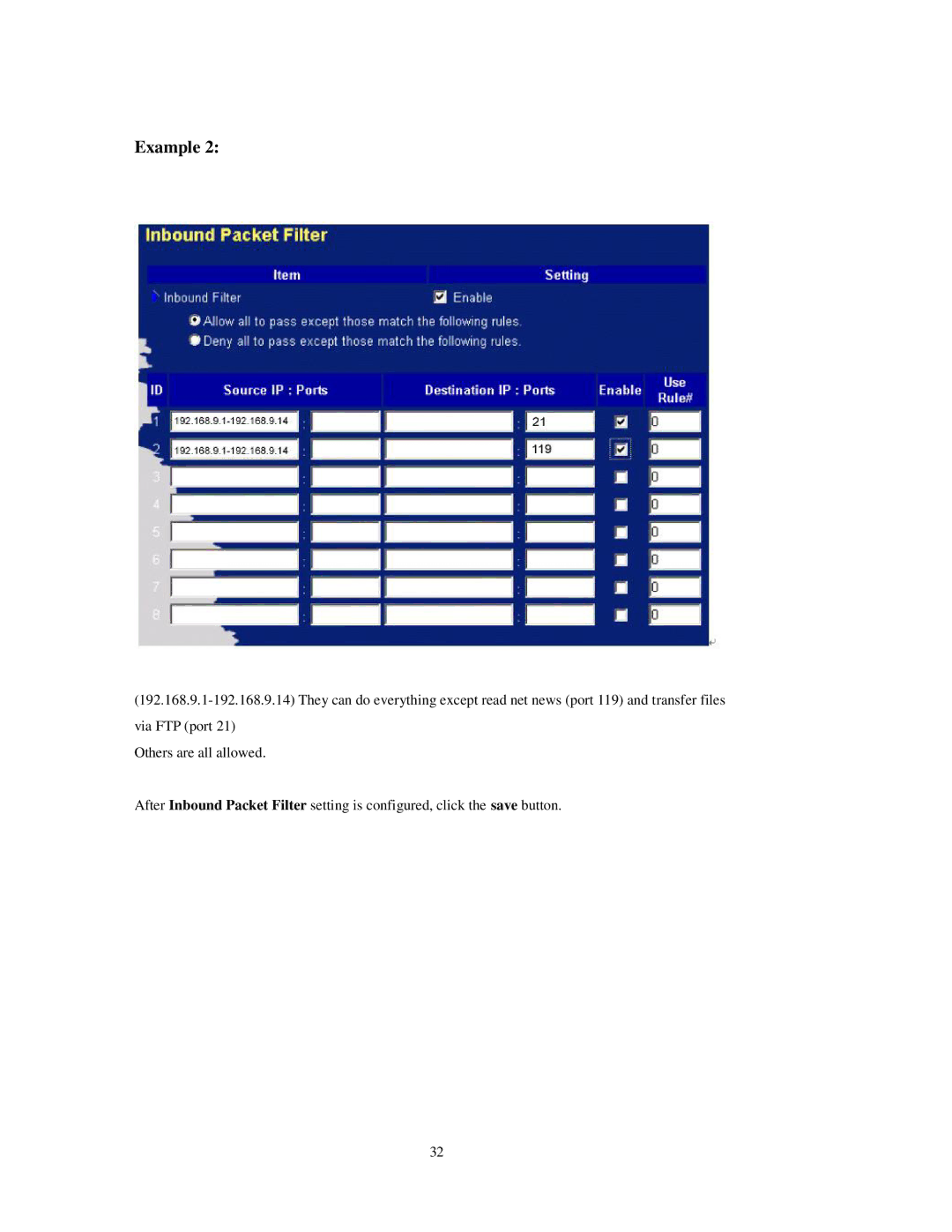 LevelOne FBr-1415TX user manual Example 