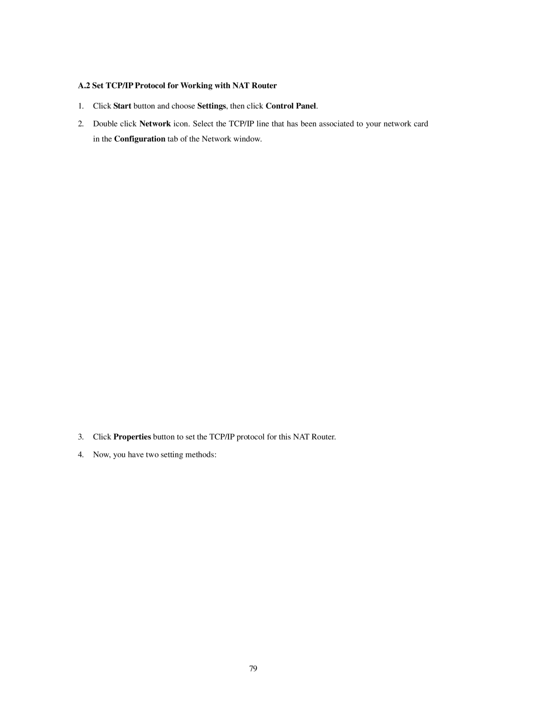 LevelOne FBr-1415TX user manual Set TCP/IP Protocol for Working with NAT Router 