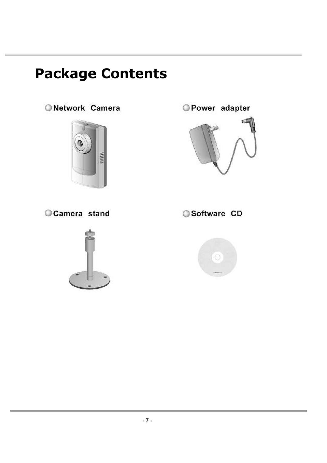 LevelOne FCS-1030 user manual Package Contents 