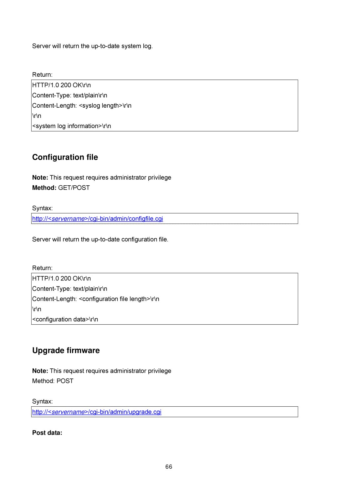 LevelOne FCS-1060, WCS-2060 user manual Configuration file, Upgrade firmware, Post data 