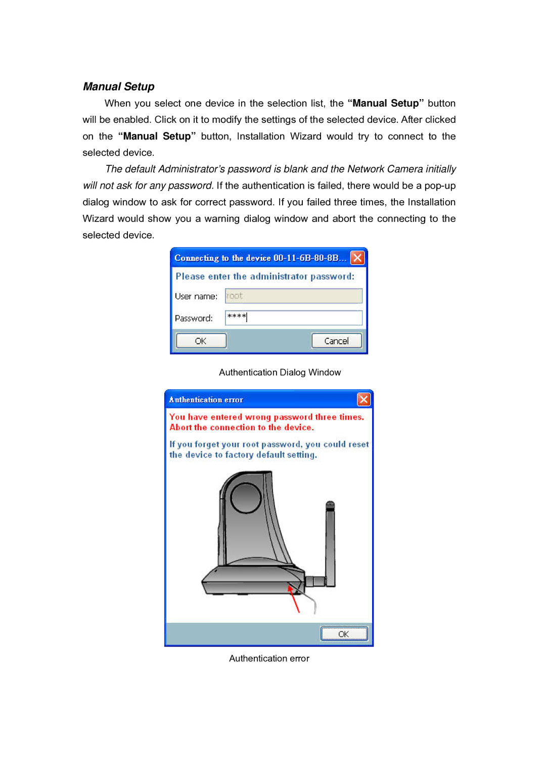 LevelOne FCS-5030 user manual Manual Setup 