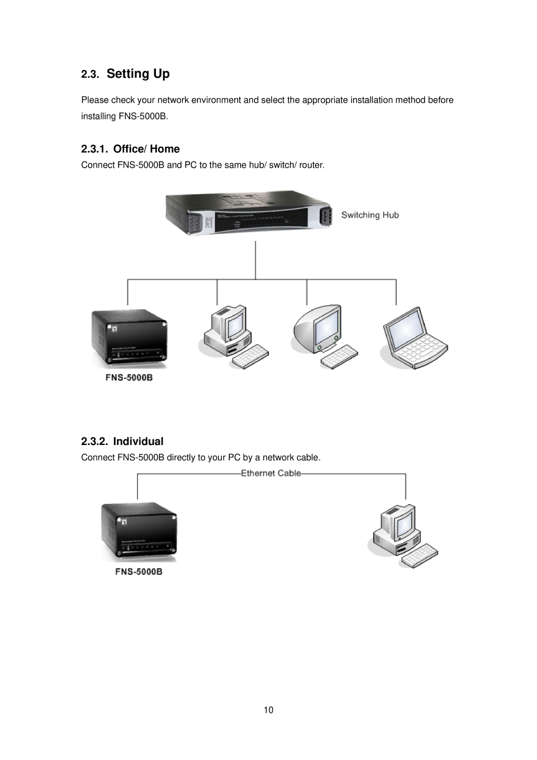 LevelOne FNS-5000B manual Setting Up, Office/ Home, Individual 