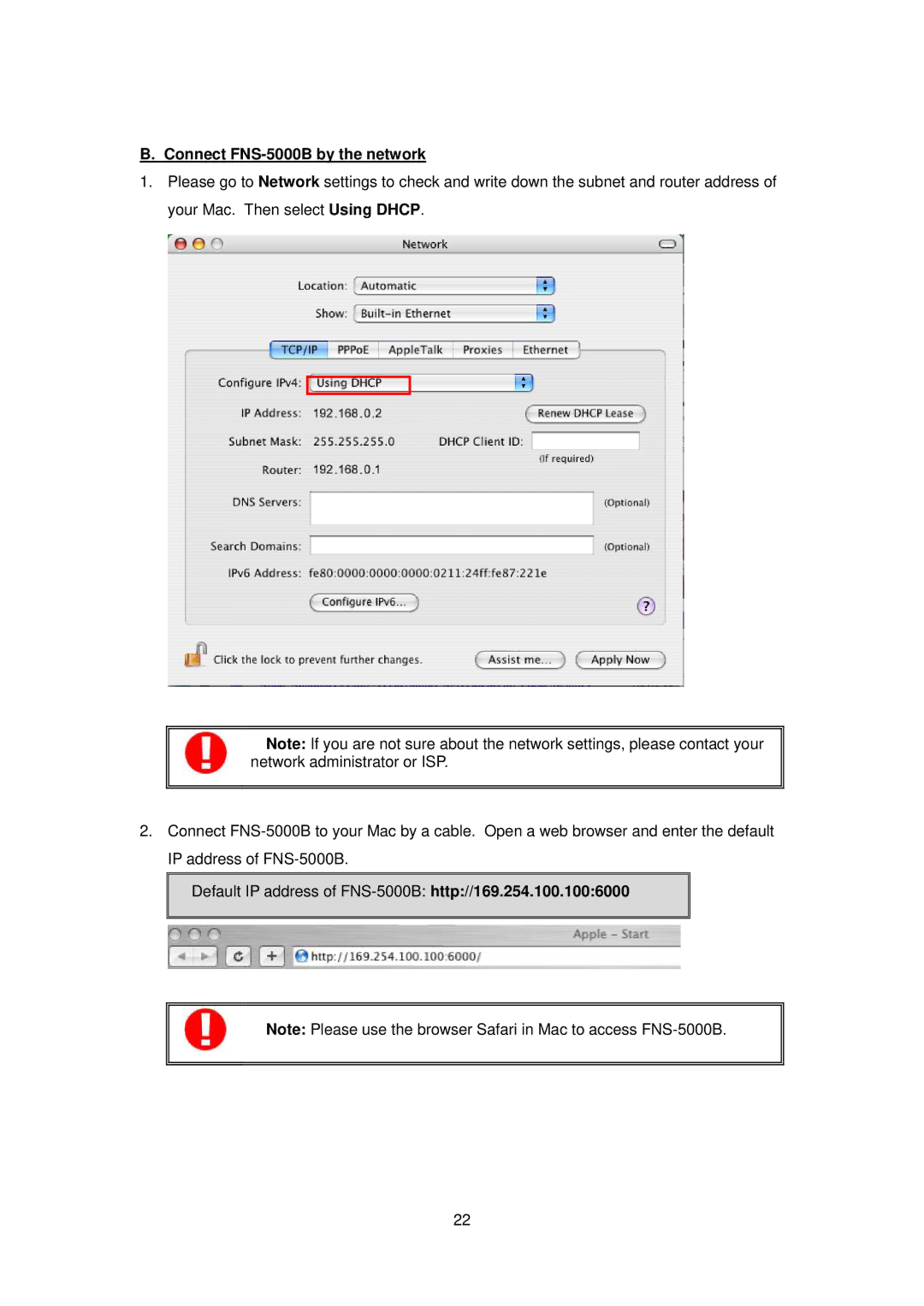 LevelOne manual Connect FNS-5000B by the network 