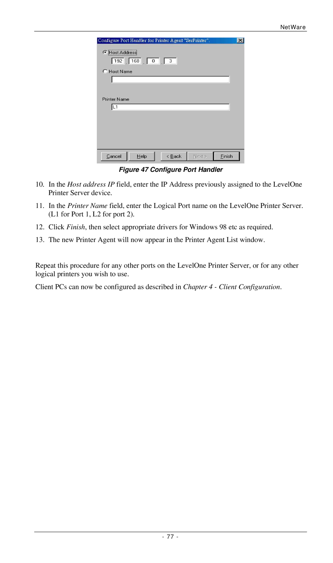 LevelOne FPS-3002USB, FPS-2112, FPS-3001TXU manual Configure Port Handler 