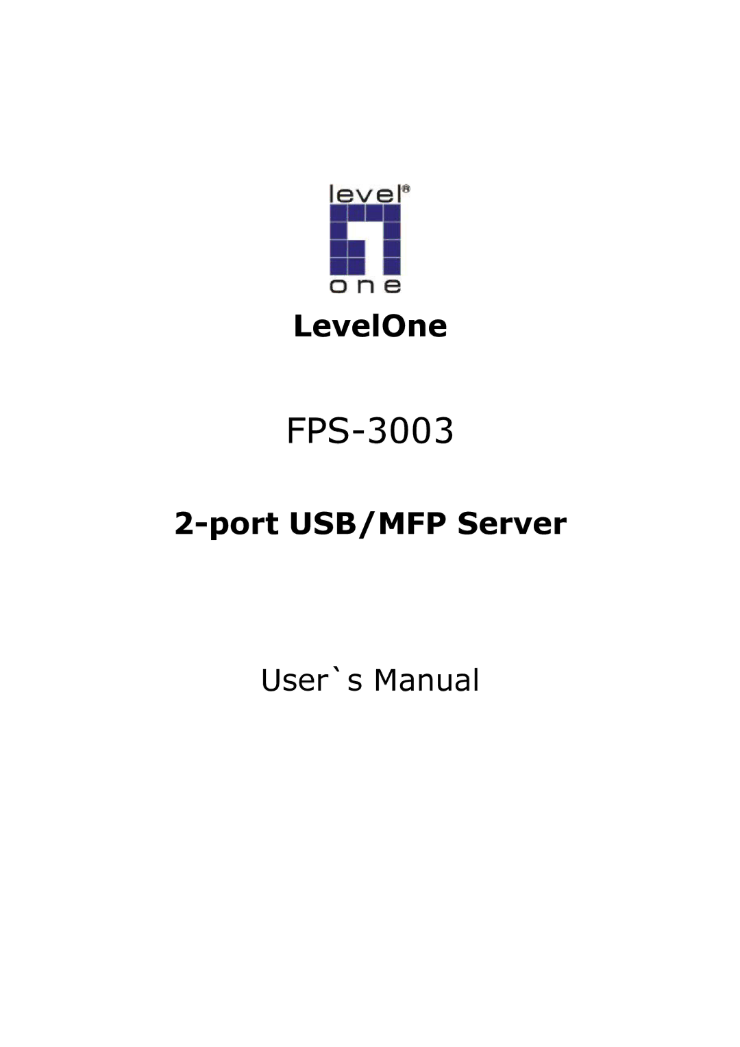 LevelOne FPS-3003 user manual 