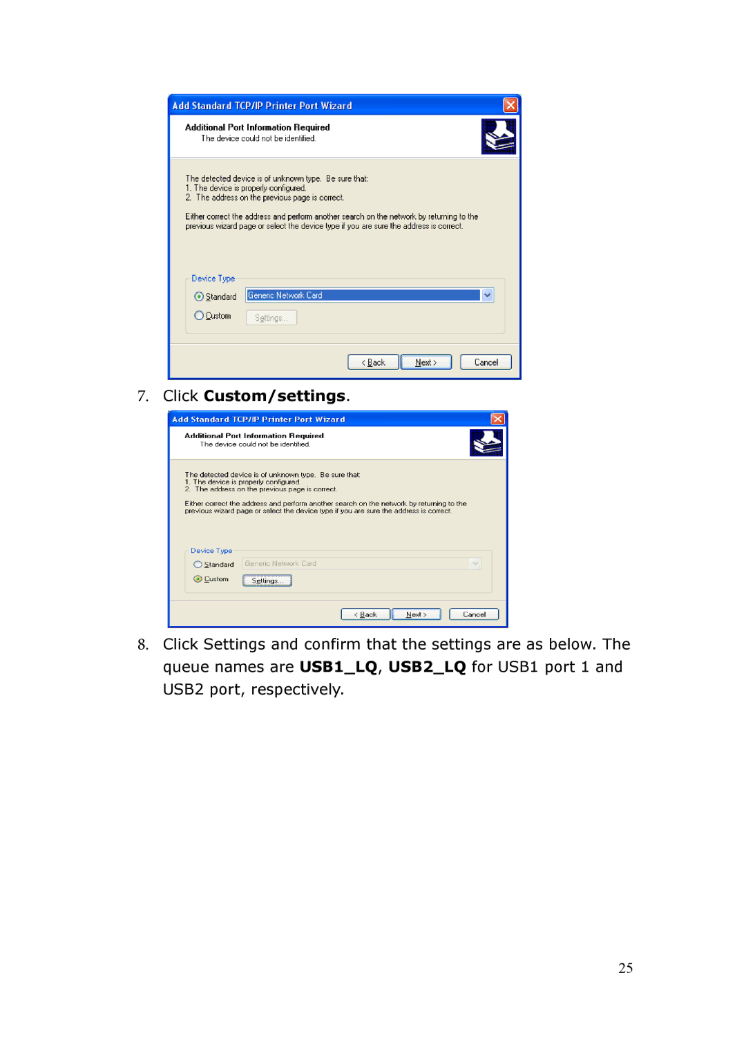 LevelOne FPS-3003 user manual Click Custom/settings 