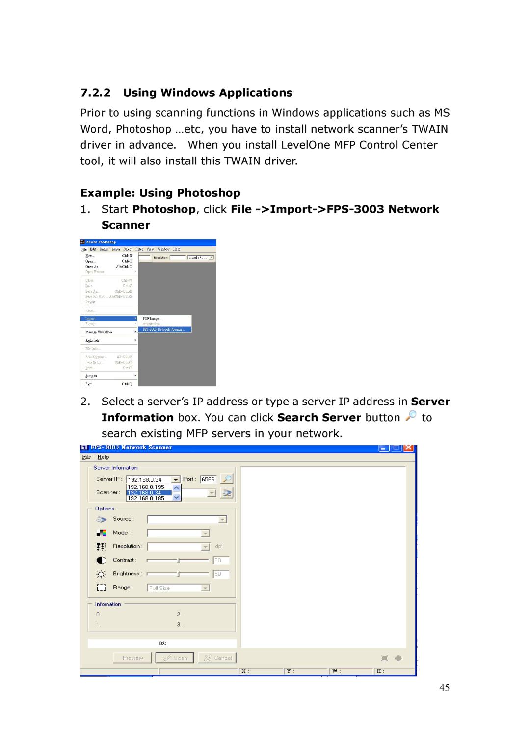 LevelOne FPS-3003 user manual Using Windows Applications 