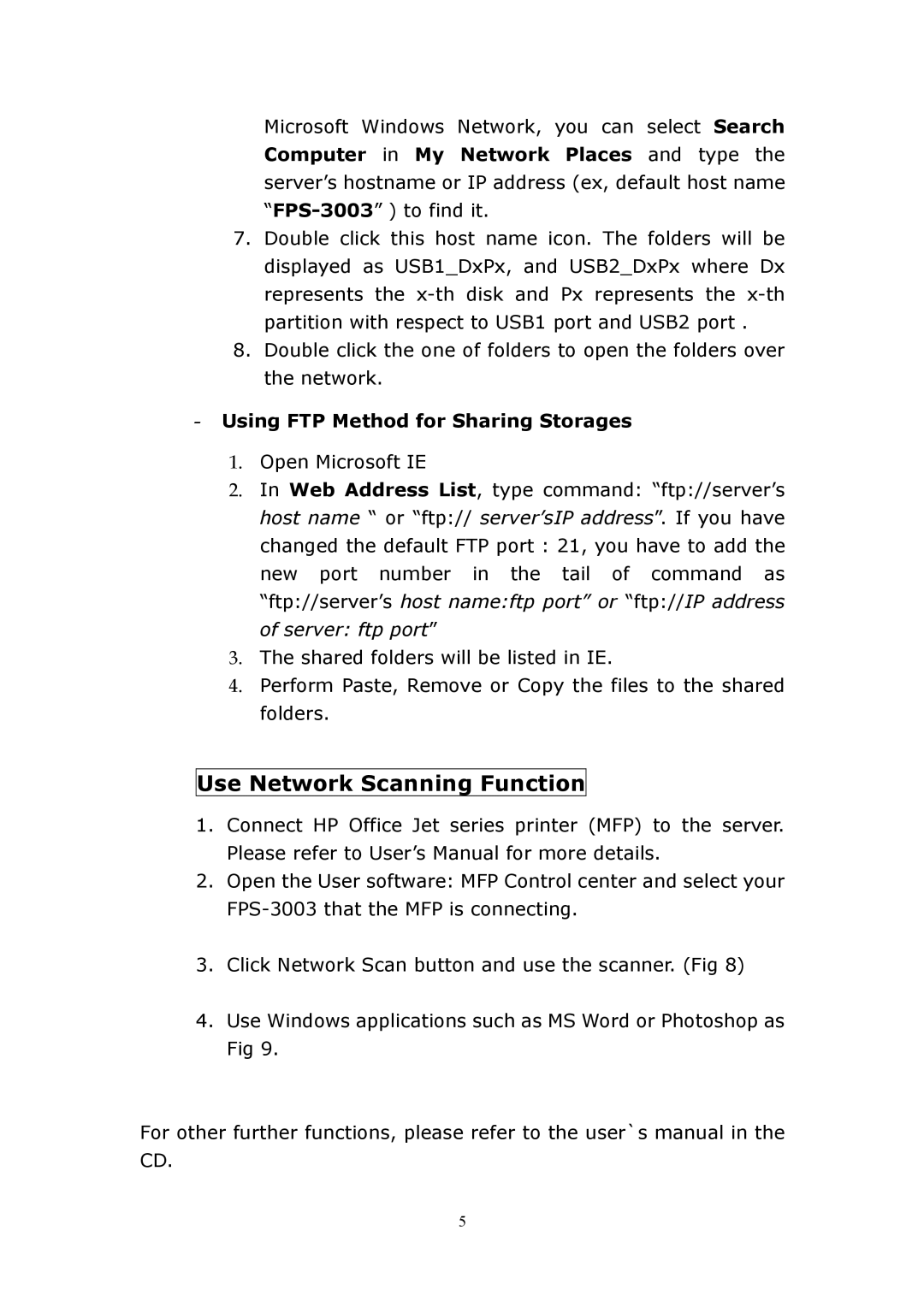 LevelOne FPS-3003 manual Use Network Scanning Function 