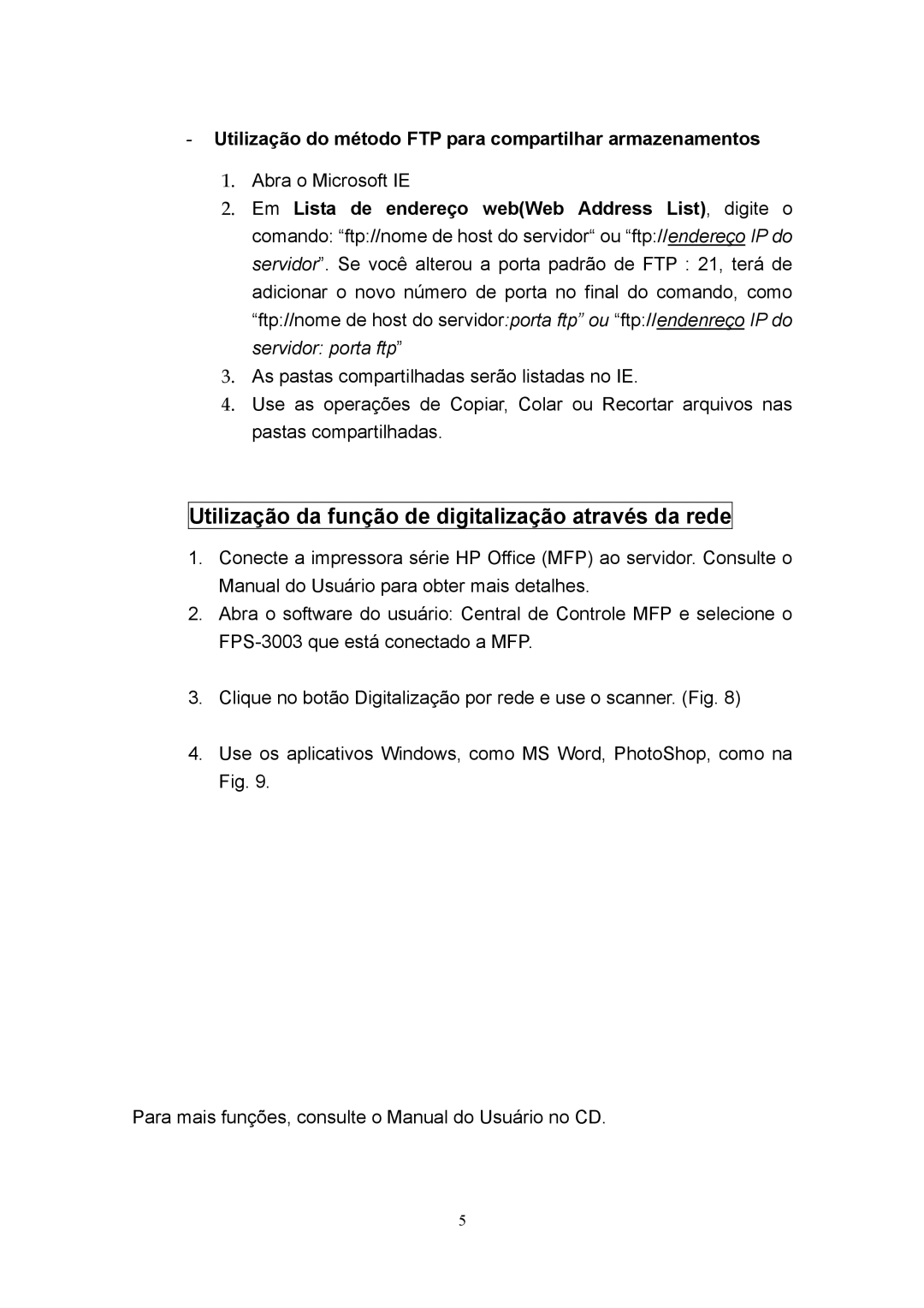 LevelOne FPS-3003 manual Utilização da função de digitalização através da rede 