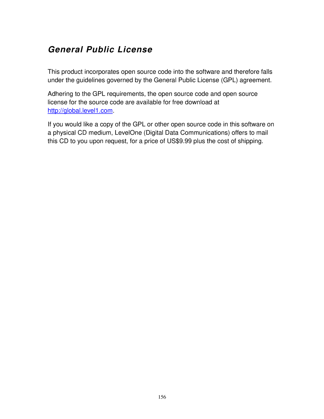 LevelOne FPS-9023, WPS-9123 user manual General Public License 