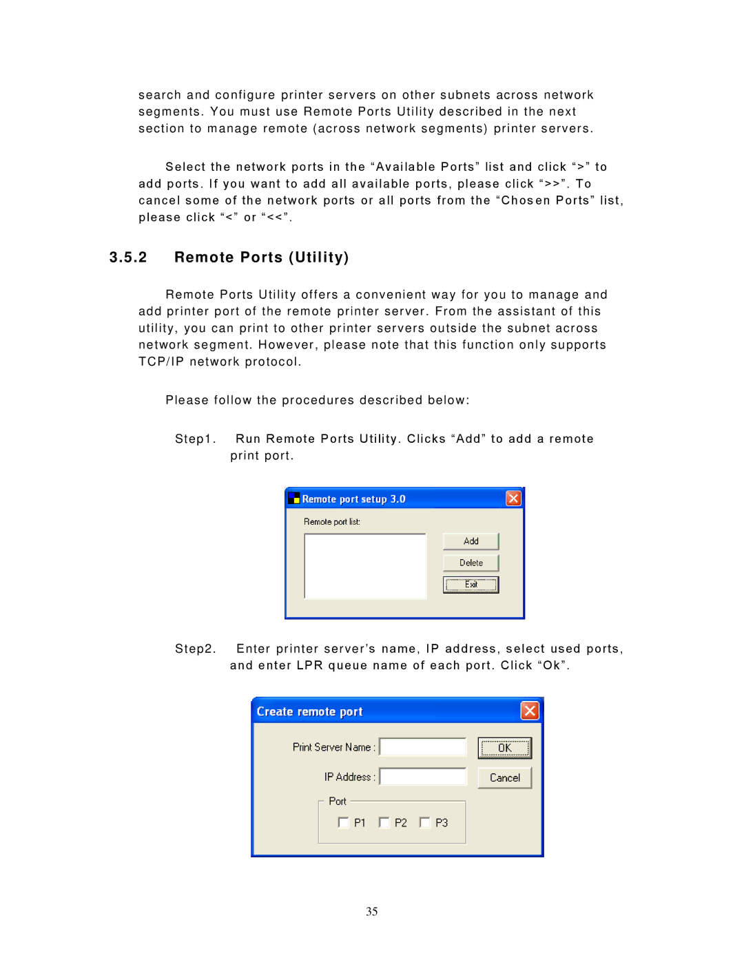 LevelOne WPS-9123, FPS-9023 user manual Remote Ports Utility 