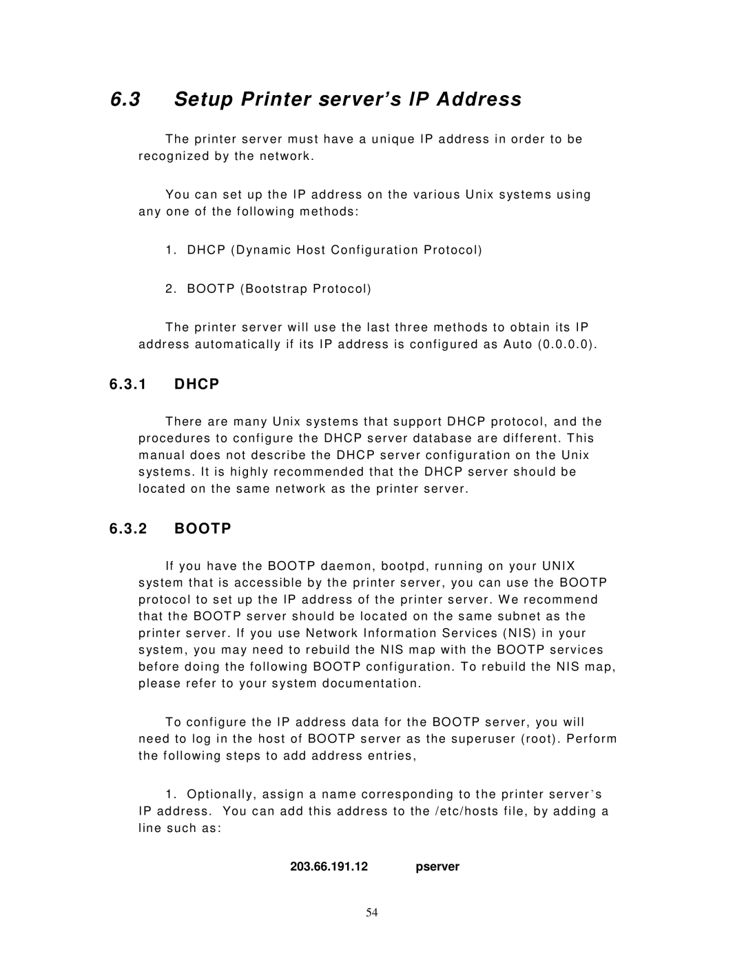 LevelOne FPS-9023, WPS-9123 user manual Setup Printer server’s IP Address, Dhcp, Bootp 