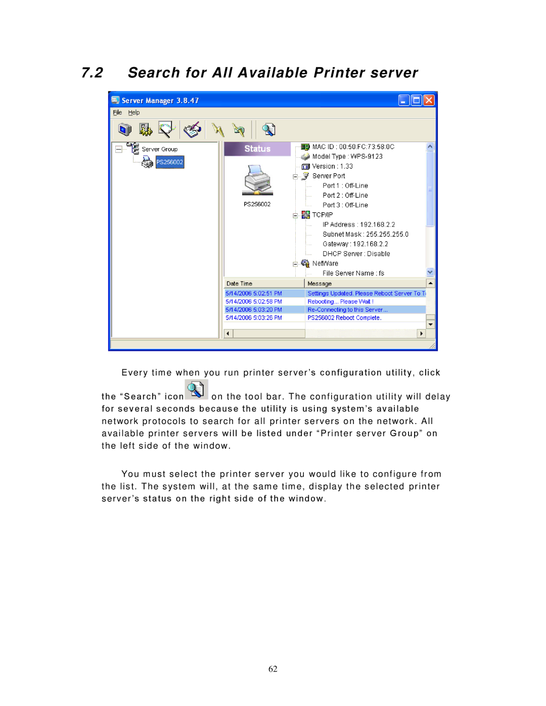 LevelOne FPS-9023, WPS-9123 user manual Search for All Available Printer server 