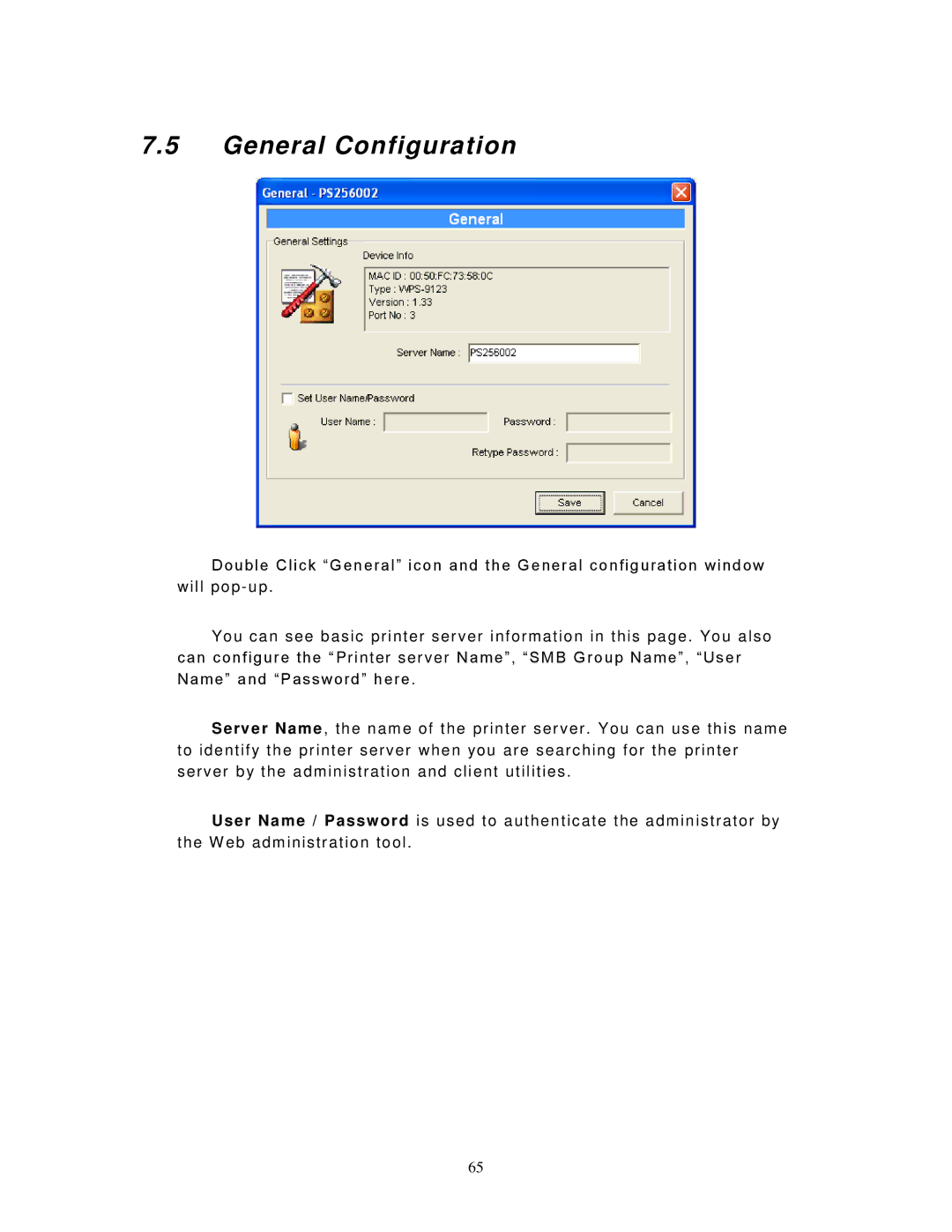 LevelOne WPS-9123, FPS-9023 user manual General Configuration 