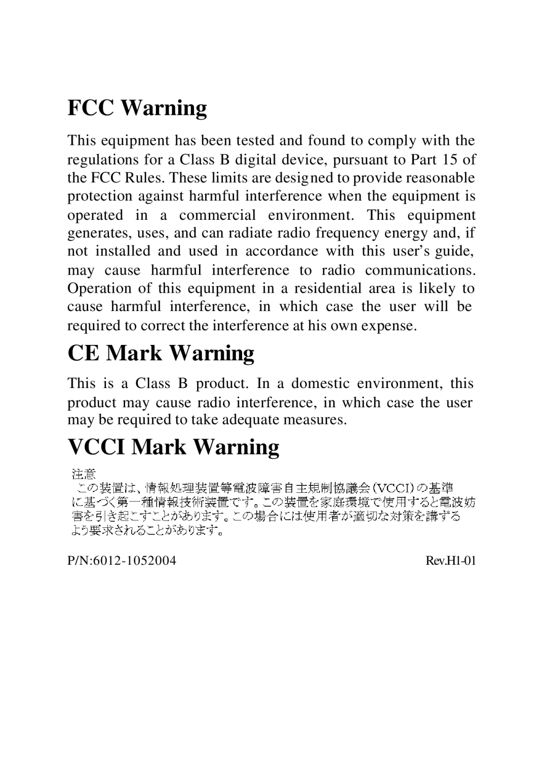 LevelOne FSW-0507TX, FSW-0807TX manual FCC Warning 