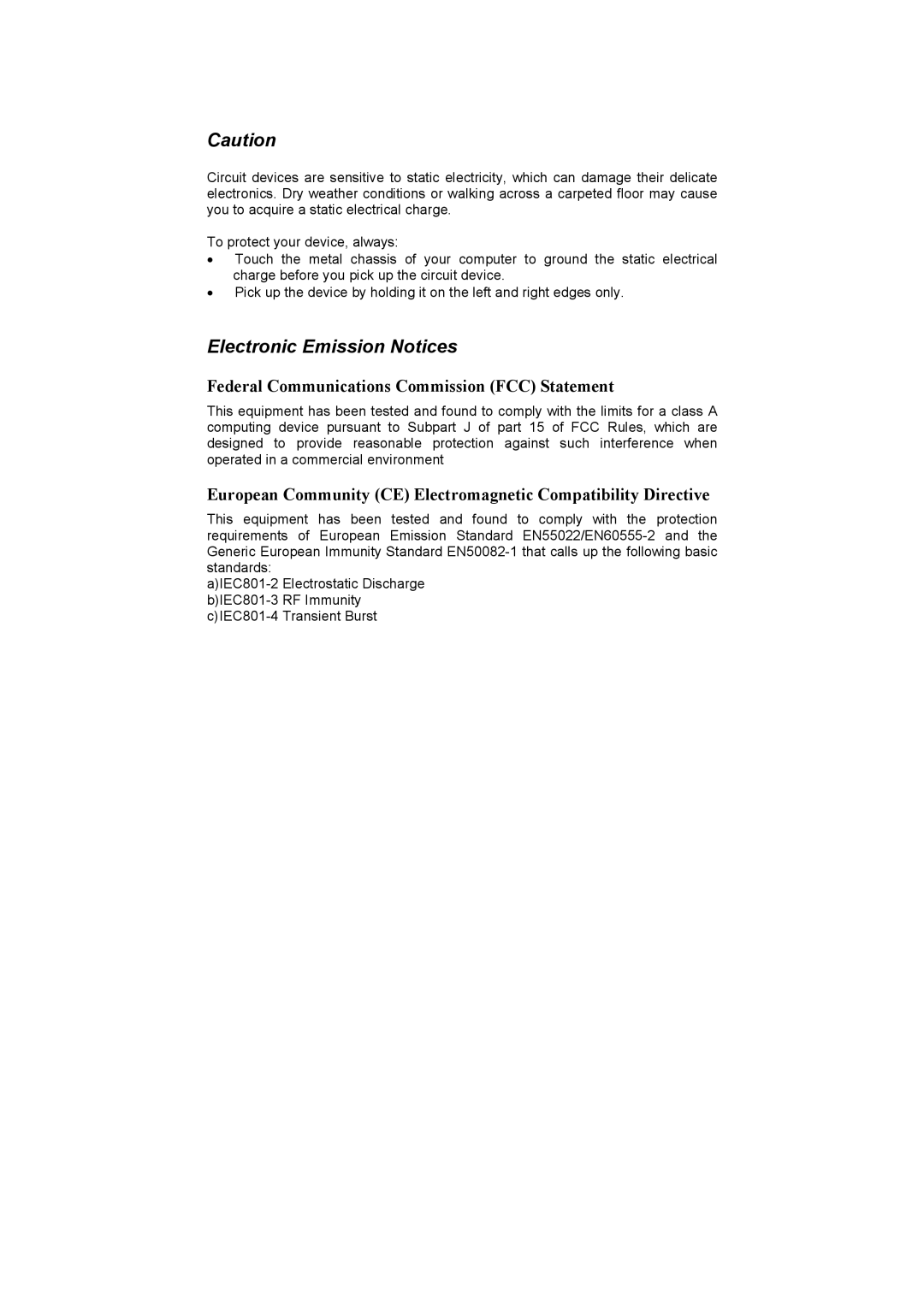 LevelOne FSW-1600FXT, FSW-1600FXC, FSW-0800FXT Electronic Emission Notices, Federal Communications Commission FCC Statement 