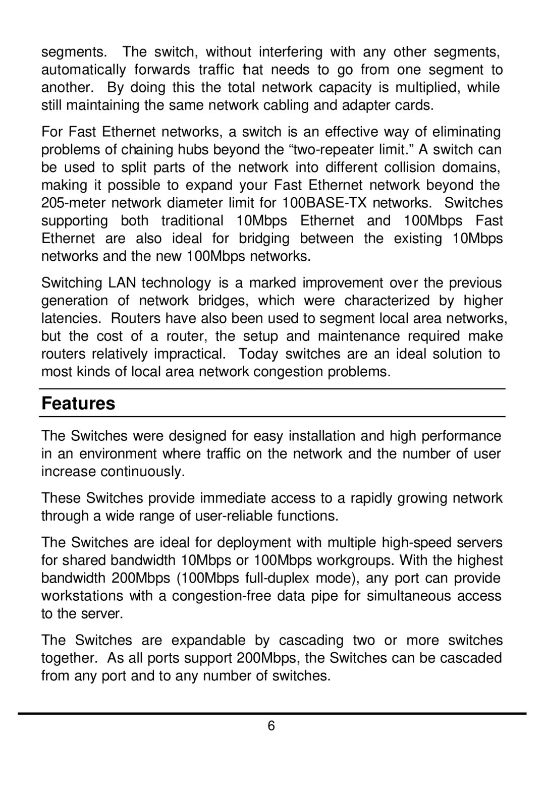 LevelOne FSW-1611TX manual Features 